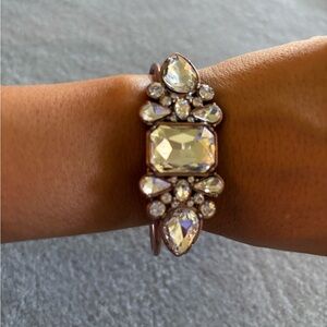 paparazzi Clear Crystal Cluster Bracelet with Rose-Tone Metal